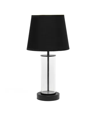 Simple Designs Encased Metal and Clear Glass Table Lamp
