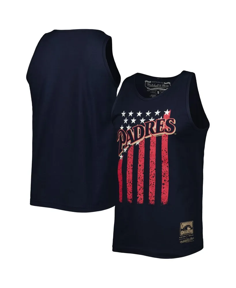 Men's Mitchell & Ness Navy San Diego Padres Cooperstown Collection Stars and Stripes Tank Top