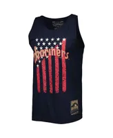 Men's Mitchell & Ness Navy Seattle Mariners Cooperstown Collection Stars and Stripes Tank Top