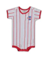 Infant Boys and Girls White Philadelphia Phillies Pinstripe Power Hitter Coverall