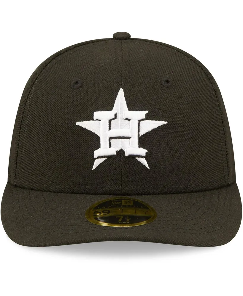 Men's New Era Houston Astros Black, White Low Profile 59FIFTY Fitted Hat