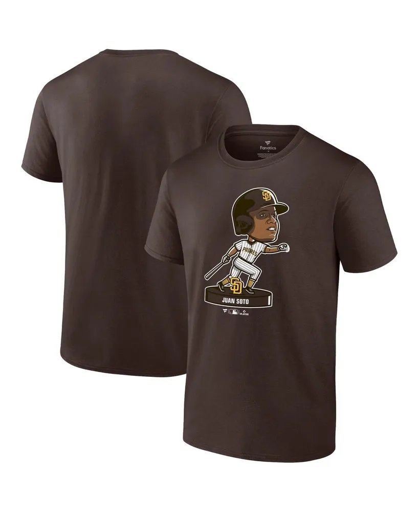 Men's Fanatics Juan Soto Brown San Diego Padres Bobble Head T-shirt