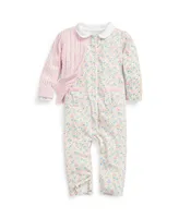 Polo Ralph Lauren Baby Girls Floral Print Cotton Coverall