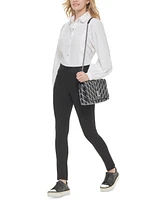 Karl Lagerfeld Paris Women's Zip-Detail Pull-On Pants