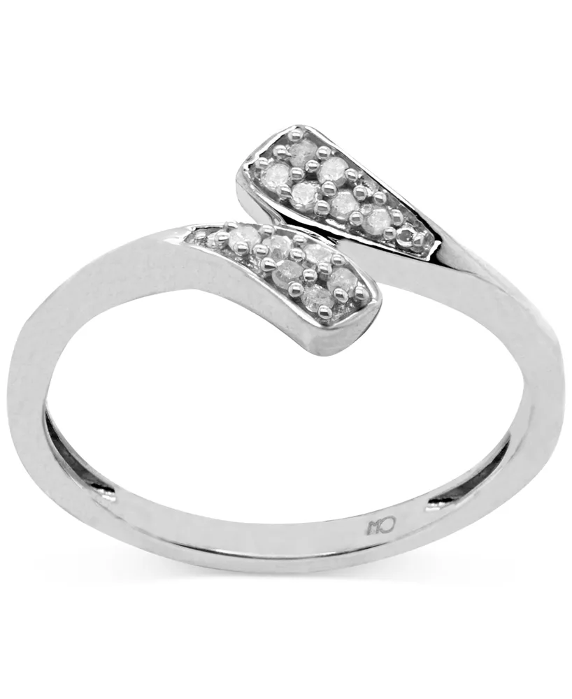 Diamond Bypass Ring (1/10 ct. t.w.) Sterling Silver