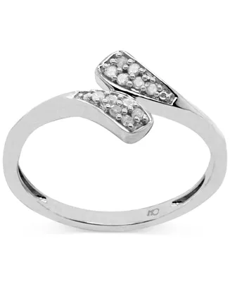 Diamond Bypass Ring (1/10 ct. t.w.) Sterling Silver