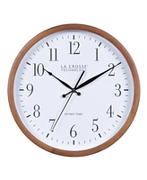 La Crosse Technology 404-50447-Int 12.8" Atomic Hard Wood Walnut Analog Wall Clock