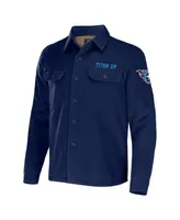 Men's Nfl x Darius Rucker Collection by Fanatics Navy Tennessee Titans Canvas Button-Up Shirt Jacket