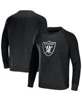 Men's Nfl x Darius Rucker Collection by Fanatics Black Las Vegas Raiders Raglan Fleece Pullover Sweatshirt