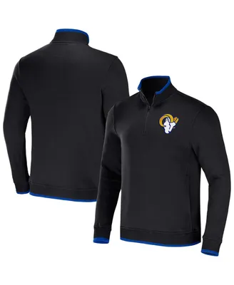 Men's Nfl x Darius Rucker Collection by Fanatics Black Los Angeles Rams Logo Quarter-Zip Top