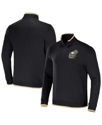 Men's Nfl x Darius Rucker Collection by Fanatics Black New Orleans Saints Logo Quarter-Zip Top