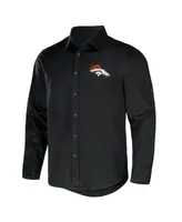 Men's Nfl x Darius Rucker Collection by Fanatics Black Denver Broncos Convertible Twill Long Sleeve Button-Up Shirt