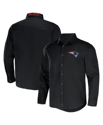 Men's Nfl x Darius Rucker Collection by Fanatics Black New England Patriots Convertible Twill Long Sleeve Button-Up Shirt