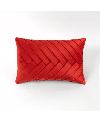 Lush Decor Holan Pleat Velvet Decorative Pillow, 13" x 20"