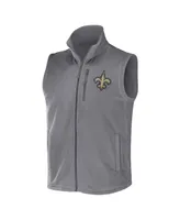 Men's Nfl x Darius Rucker Collection by Fanatics Gray New Orleans Saints Polar Fleece Full-Zip Vest