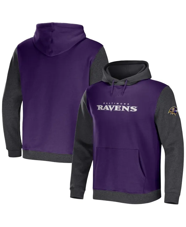 NFL X DARIUS RUCKER Men's NFL x Darius Rucker Collection by Fanatics  Heather Gray Baltimore Ravens Color Blocked Pullover Hoodie