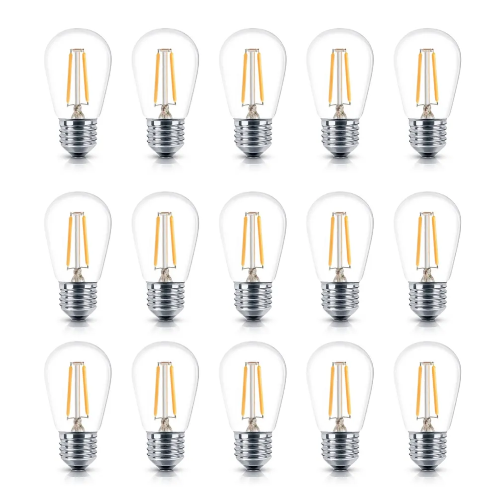 Brightech 15 Pack Bulbs - S14 Bulb, E26 Base, Watt