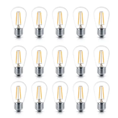 15 Pack Bulbs - S14 Bulb, E26 Base, Watt