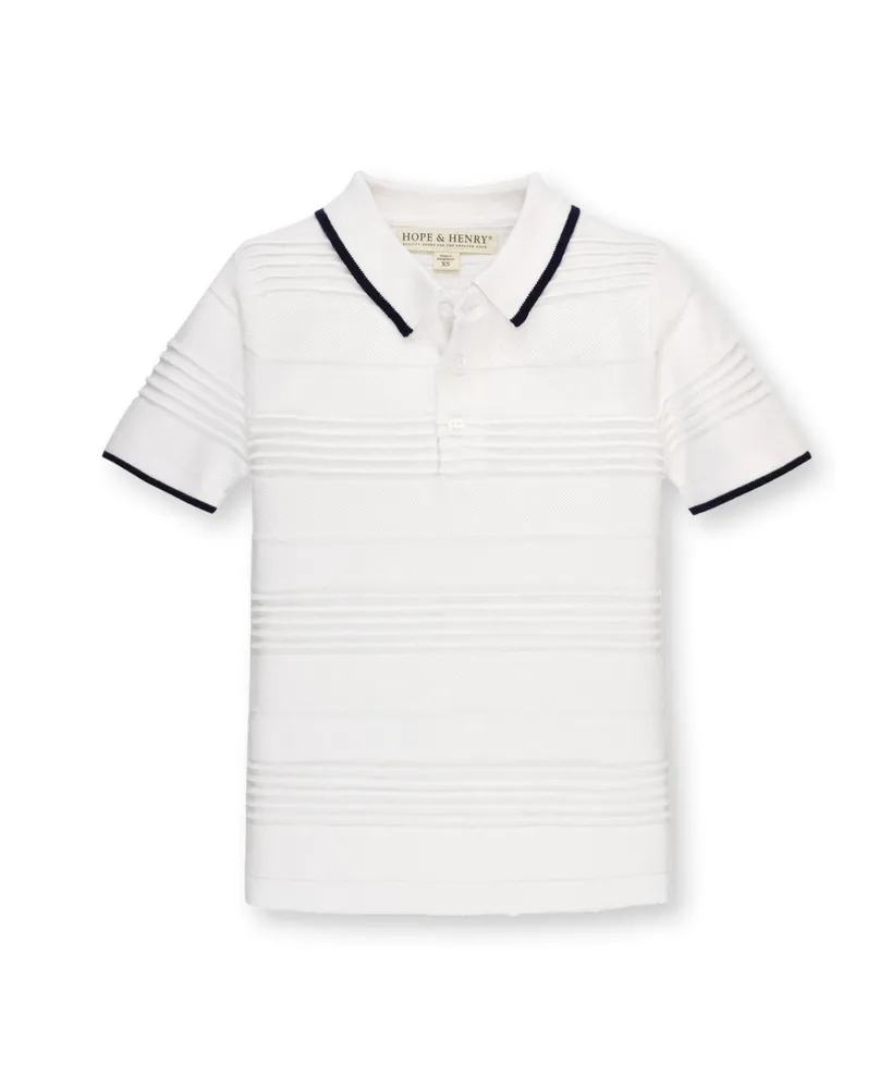 Hope & Henry Boys Organic Short Sleeve Sweater Polo