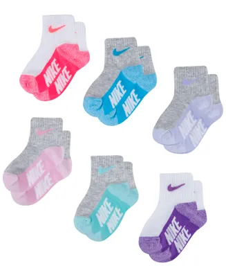 Nike Baby and Toddler Boys or Girls Multi Logo Socks, Pack of 6