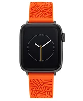 Steve Madden Women's Orange Silicone Debossed Swirl Logo Band designed for Apple Watch 42mm (Series 10) & 38/40/41mm