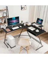 Costway L Shaped Computer Desk Home Office Workstation Movable