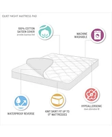 Madison Park Quiet Nights Quilted Diamond Down Alternative Waterproof 300 Thread Count Cotton Sateen Mattress Pad