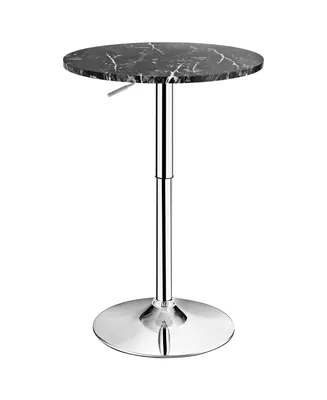 Round Bistro Bar Table Height Adjustable 360-degree Swivel