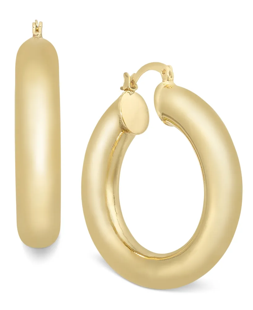 Lola Ade 18k Gold-Plated Medium Thick Hoop Earrings, 1.77"