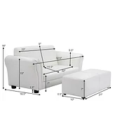Costway White Kids Sofa Armrest Chair Couch Lounge Birthday Gift