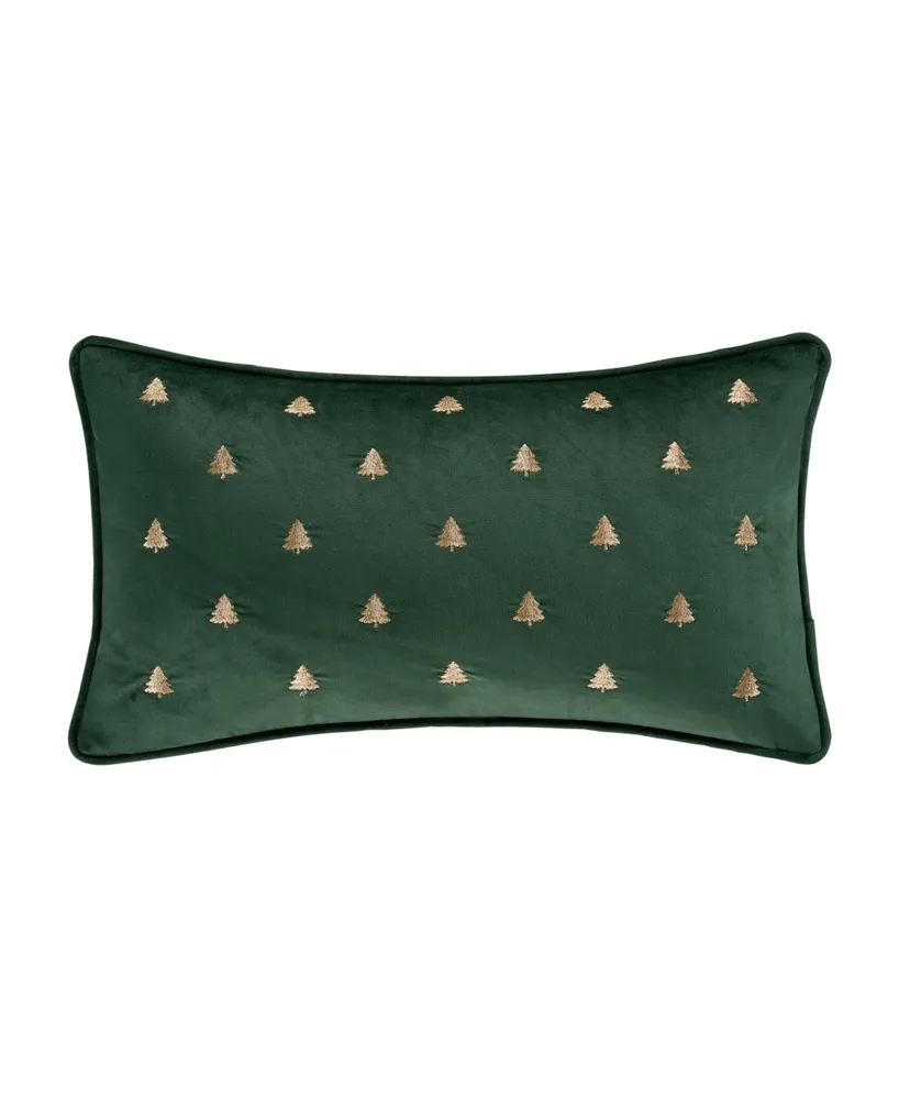 J Queen New York Christmas Tree Embellished Decorative Pillow, 11" x 20"