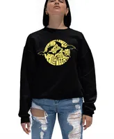 La Pop Art Women's Halloween Bats Word Crew Neck Sweatshirt