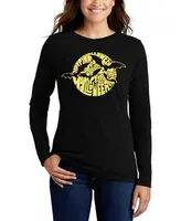 La Pop Art Women's Halloween Bats Word Long Sleeve T-shirt