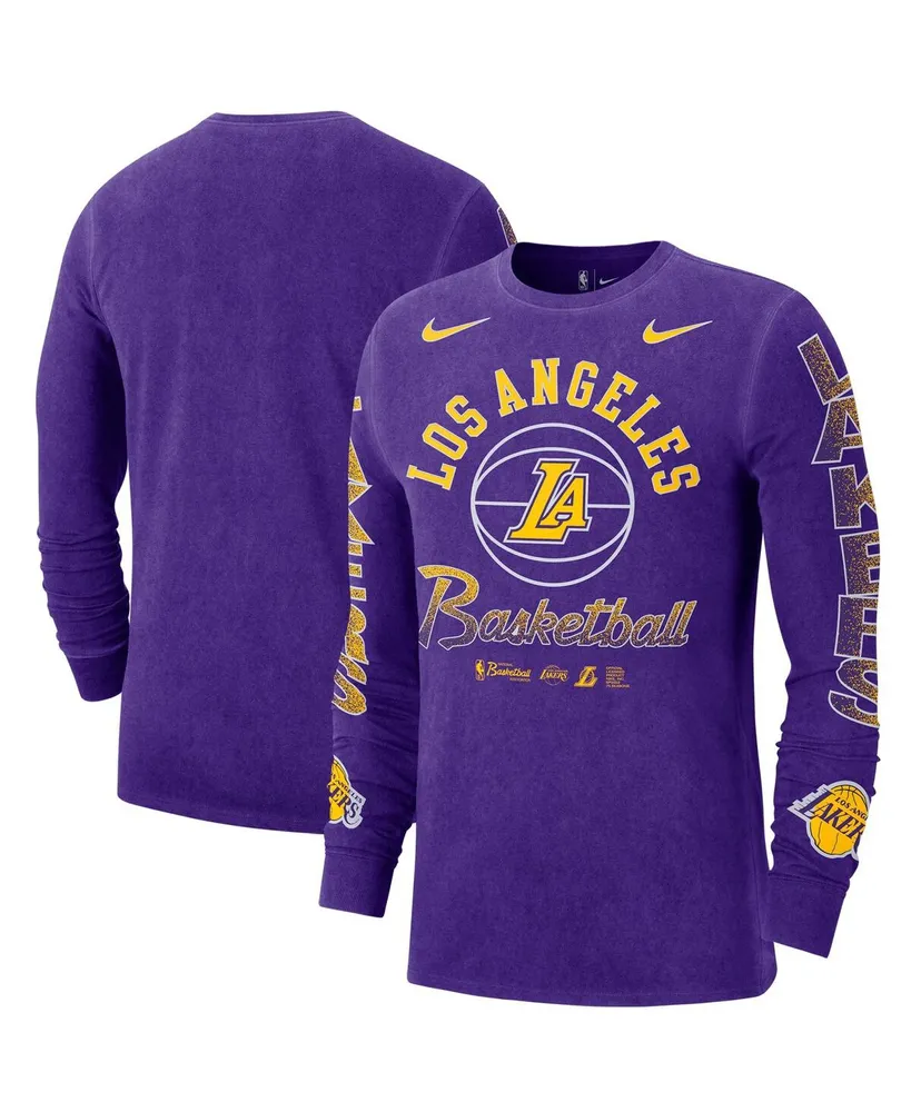 Men's Nike Purple Los Angeles Lakers Courtside Retro Elevated Long Sleeve T-shirt