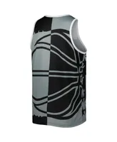 Men's Mitchell & Ness Shaquille O'Neal Black and Gray Orlando Magic Sublimated Player Tank Top