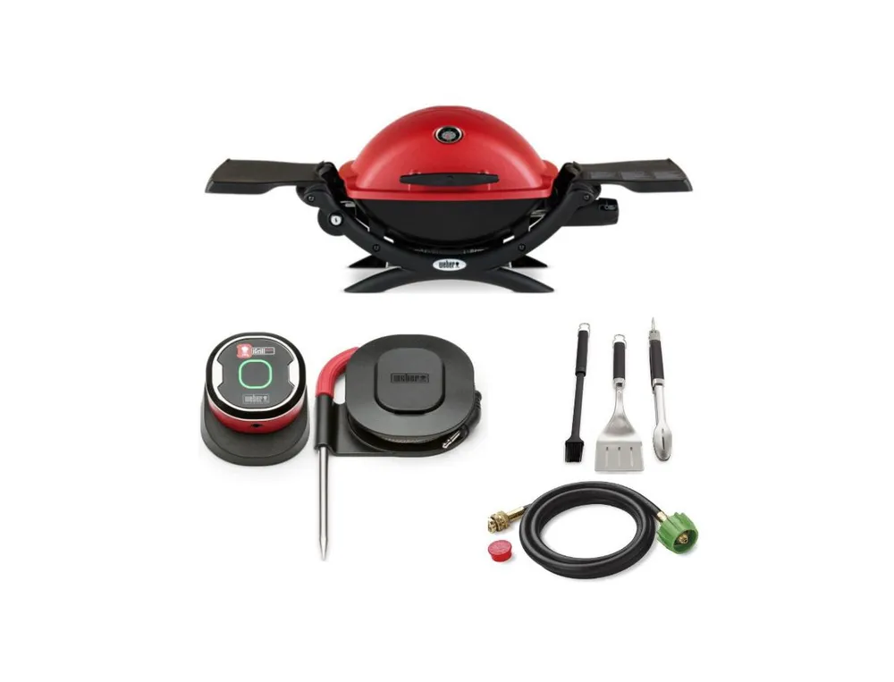 Weber Q 1200 Liquid Propane Gas Grill Red All-In-One