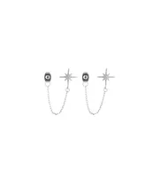 Nicole Miller Crystal Stones Celestial Earring Set, 6 pieces - Silver