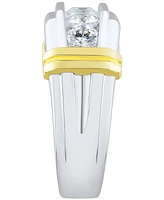 Grown With Love Men's Lab Grown Diamond Horizontal Five Stone Ring (1-1/2 ct. t.w.) in 10k Two-Tone Gold