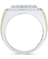 Grown With Love Men's Lab Grown Diamond Cluster Ring (1 ct. t.w.) in 10k Two-Tone Gold - Two