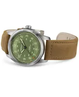 Hamilton Men's Swiss Automatic Khaki Field Brown Leather Strap Watch 38mm