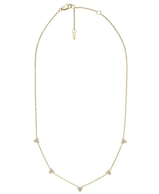Fossil Sutton Trio Glitz Gold-tone Stainless Steel Station Necklace - Gold