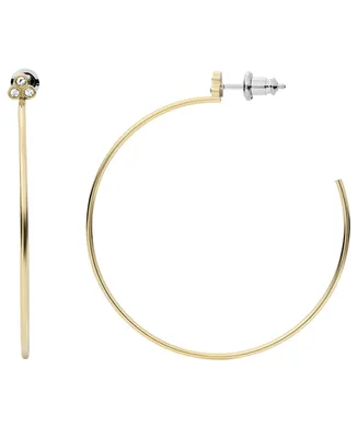 Fossil Sutton Trio Glitz Gold-tone Stainless Steel Hoop Earrings - Gold