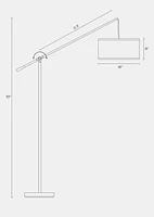 Brightech Hudson 70" Led Arc Floor Lamp with Adjustable Height