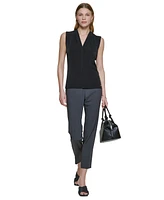 Calvin Klein Gathered V-Neck Sleeveless Top