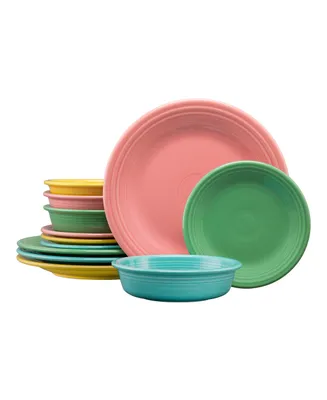 Fiesta Mixed Pastel Colors Classic 12-Pc. Dinnerware Set, Service for 4