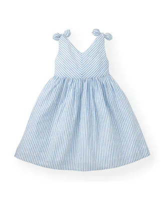 Hope & Henry Girls' Organic Cotton Bow Shoulder Swing Dress, Kids