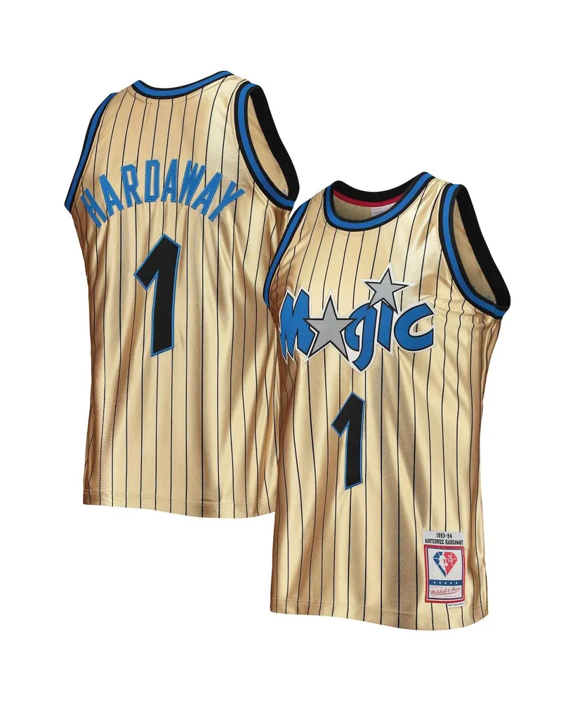 Men's Mitchell & Ness Penny Hardaway Gold Orlando Magic 75th Anniversary 1993-94 Hardwood Classics Swingman Jersey