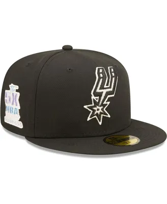 Men's New Era Black San Antonio Spurs 5x Nba Finals Champions Pop Sweat 59FIFTY Fitted Hat