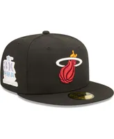 Men's New Era Black Miami Heat 3x Nba Finals Champions Pop Sweat 59FIFTY Fitted Hat