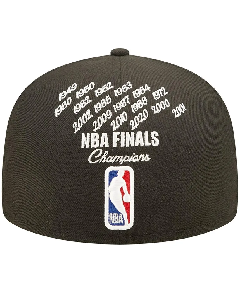 Men's New Era Black Los Angeles Lakers 17x Nba Finals Champions Crown 59FIFTY Fitted Hat